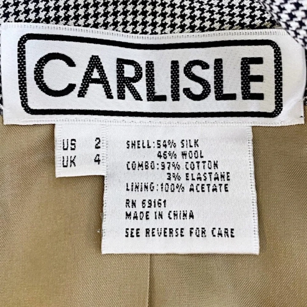 CARLISLE Vintage Houndstooth Fluted Pencil Skirt